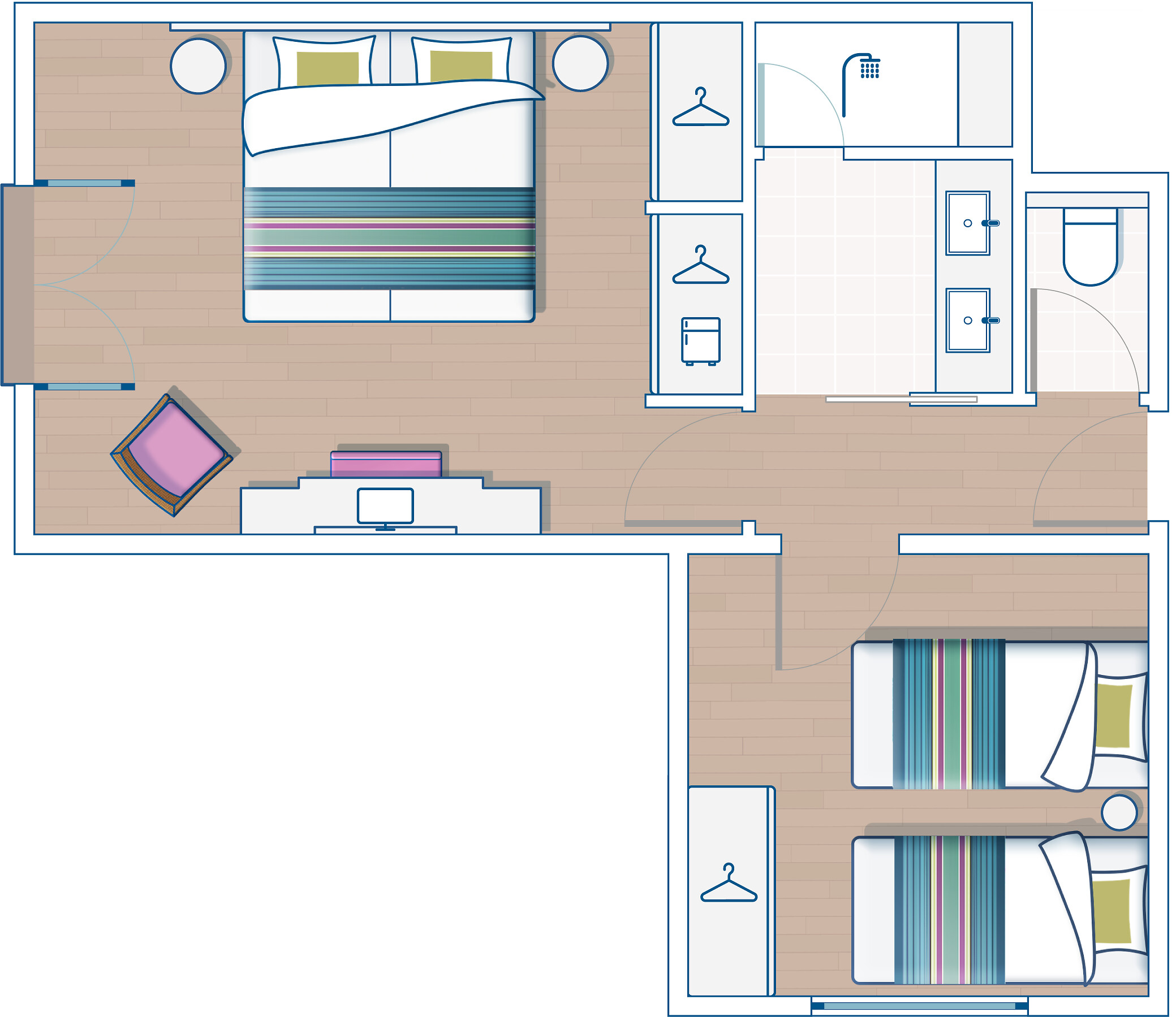 Quarto Superior Familiar - Lado Mar